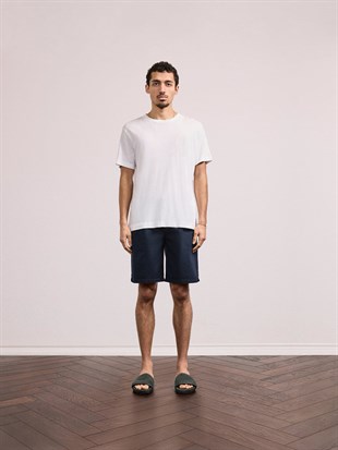 Beyaz Bisiklet Yaka T-shirt