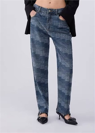 Taşlı Jean Pantolon