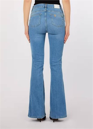 Taşlı Flare Jean Pantolon
