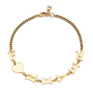 Forever Kalp Charm Altın Kaplama Bilezik