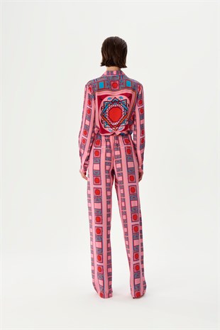 Pembe Desenli Pantolon