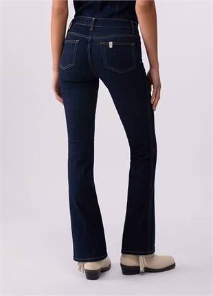 Lacivert Flare Jean Pantolon