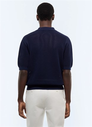 Lacivert Polo Yaka Triko