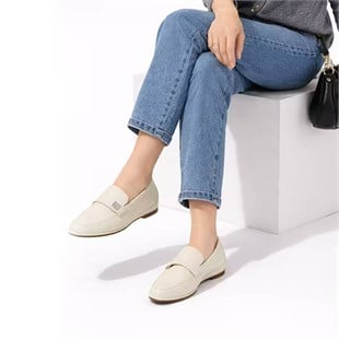 Bej Deri Loafer