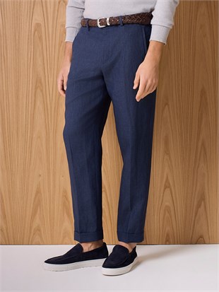 Lacivert Keten Pantolon