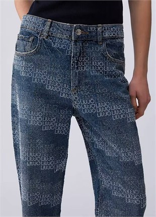 Taşlı Jean Pantolon