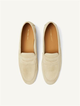 Bej Süet Loafer