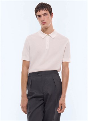 Ekru Polo Yaka Triko
