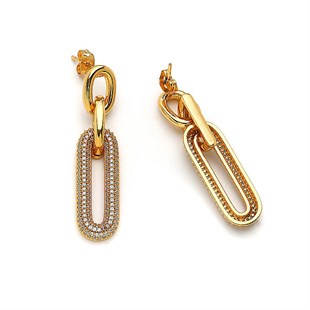 Shimmer Link Zirkon İğneli Küpe