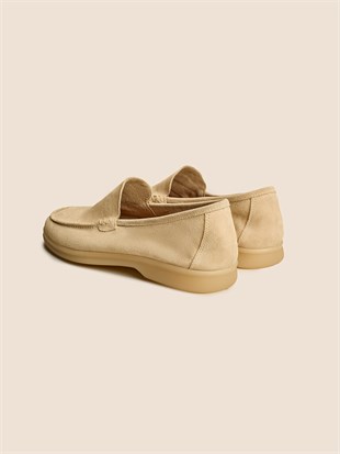 Bej Süet Loafer