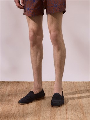 Lacivert Süet Loafer