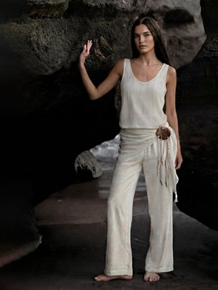 Amalfi Ekru Pantolon
