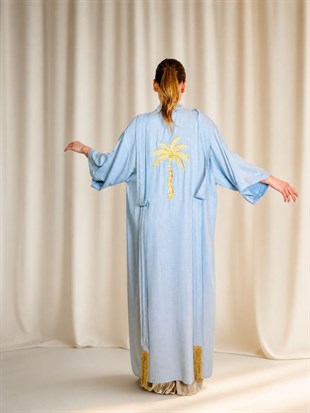 Mavi Uzun Kimono