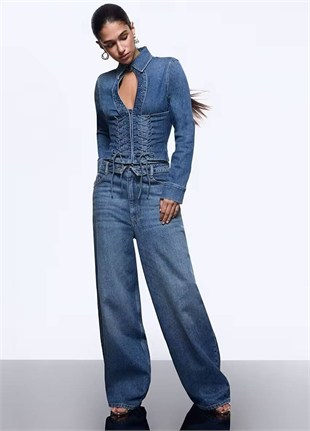 Kemerli Jean Pantolon