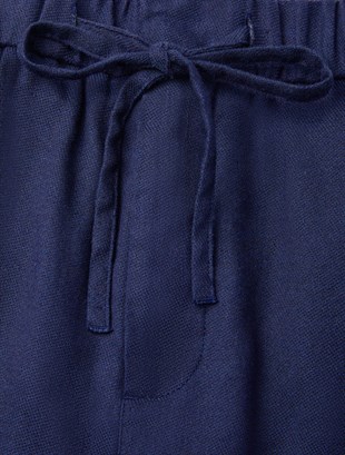 Lacivert Keten Pantolon