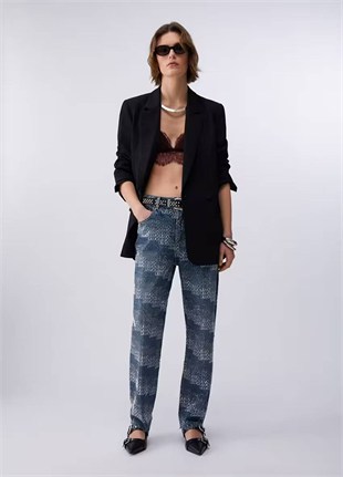 Taşlı Jean Pantolon