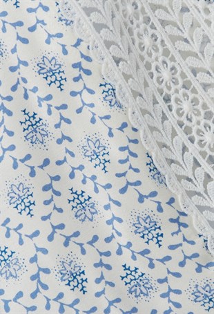 Desenli Saten Top