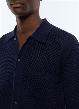 Lacivert Polo Yaka Triko