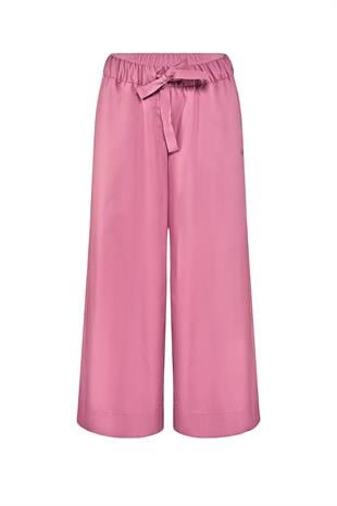 Belden Elastik Bağlamalı Pembe Pantolon