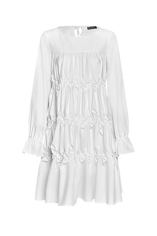 Düğüm Detaylı Poplin Elbise