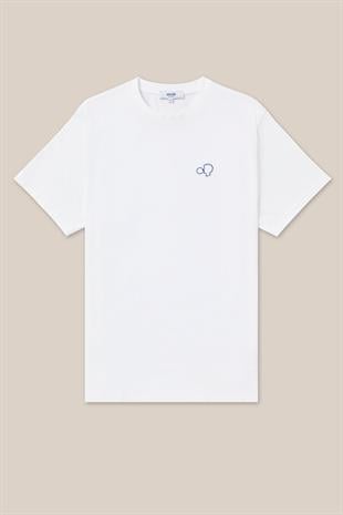 Baskı Desenli Beyaz T-shirt