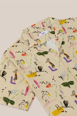 Desenli Kısa Kollu Gömlek