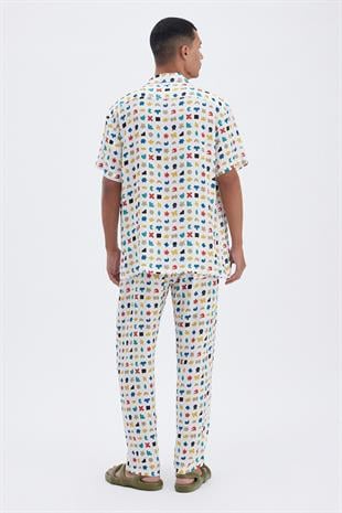 Sembol Desenli Kısa Kollu Gömlek