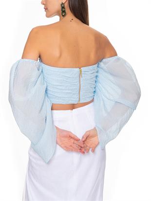 Çizgili Geniş Kollu Bluz