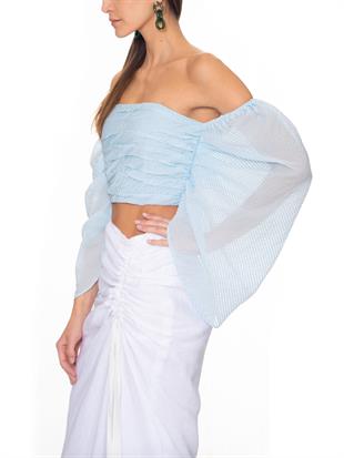 Çizgili Geniş Kollu Bluz