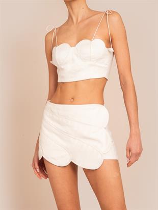 Dalga Kesimli Asimetrik Şort