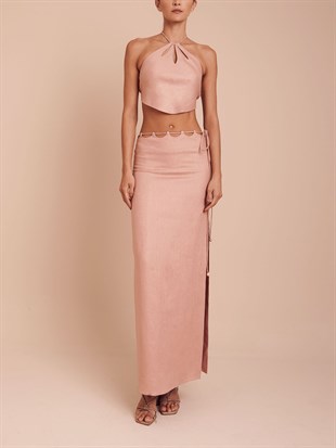 Pembe Halter Yaka Top