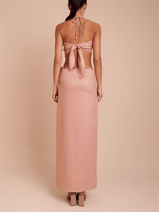 Pembe Halter Yaka Top