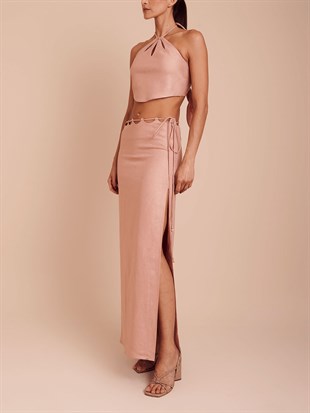 Pembe Halter Yaka Top