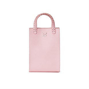 Pembe Deri Çapraz Çanta