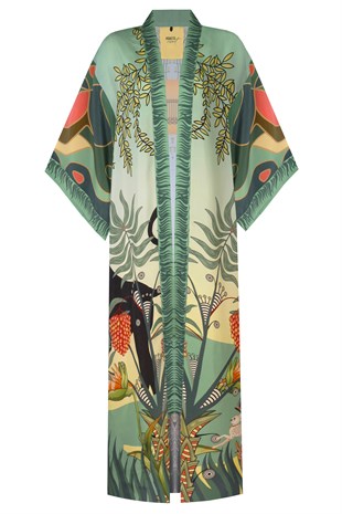 Desenli Uzun Kimono