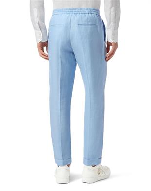 Açık Mavi Keten Pantolon