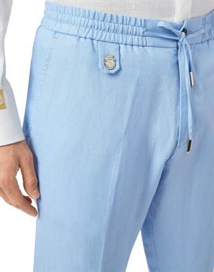 Açık Mavi Keten Pantolon