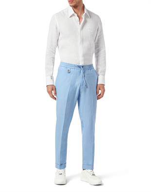 Açık Mavi Keten Pantolon