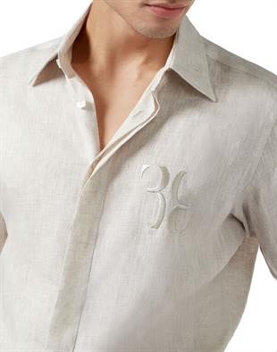 Bej Pamuk Uzun Kollu Gömlek