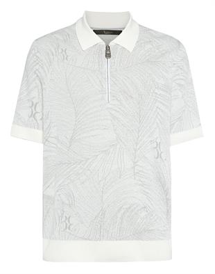 Beyaz Fermuarlı Kısa Kollu T-shirt