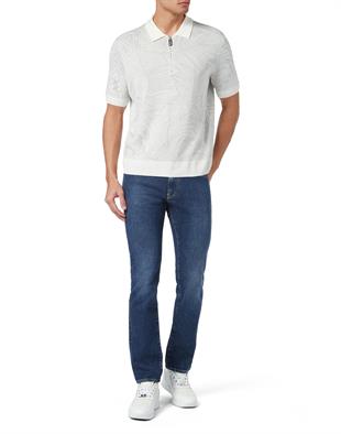 Beyaz Fermuarlı Kısa Kollu T-shirt