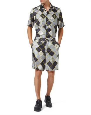 Siyah Desenli İpek Gömlek