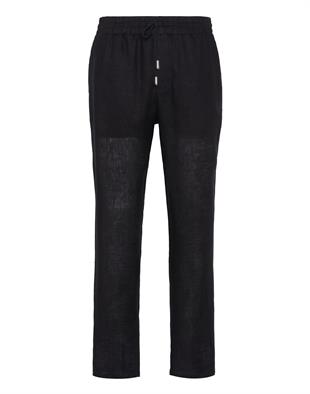 Siyah Düz Paça Pamuk Pantolon