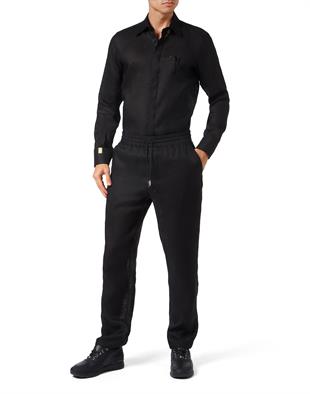 Siyah Düz Paça Pamuk Pantolon