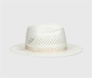 Beyaz Kadın Hasır Şapka