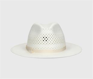 Beyaz Kadın Hasır Şapka