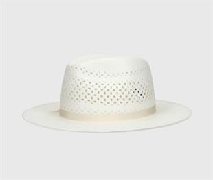 Beyaz Kadın Hasır Şapka