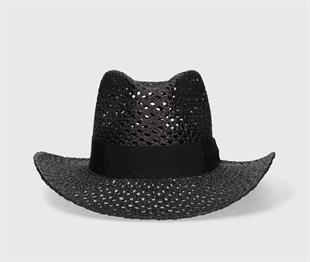 Siyah Şeritli Erkek Hasır Şapka