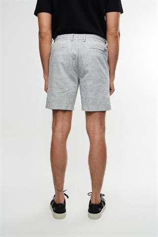 Açık Gri Keten Şort