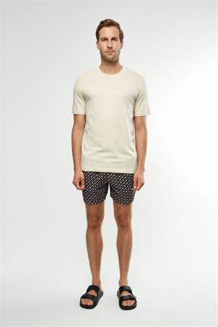 Açık Sarı Bisiklet Yaka Basic T-shirt